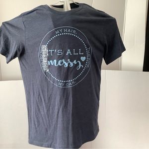 Lulú Mac T-shirt for men it is all messy size Large color blue